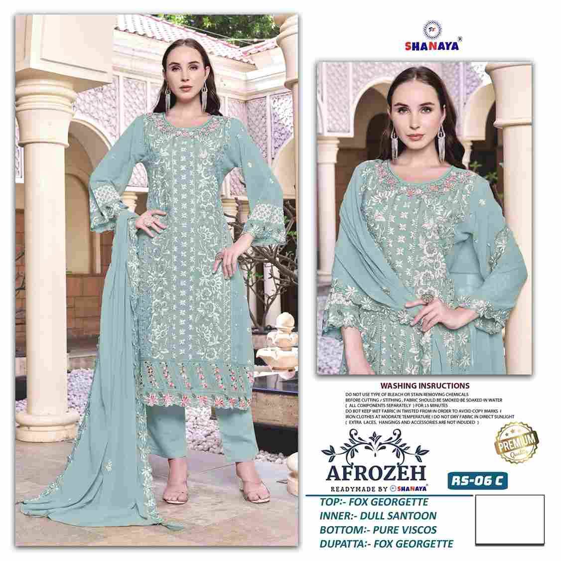 Afrozeh 06 Colours By Shanaya Fashion 06-A To 06-D Series Designer Pakistani Suits Collection Beautiful Stylish Fancy Colorful Party Wear & Occasional Wear Heavy Faux Georgette Dresses At Wholesale Price