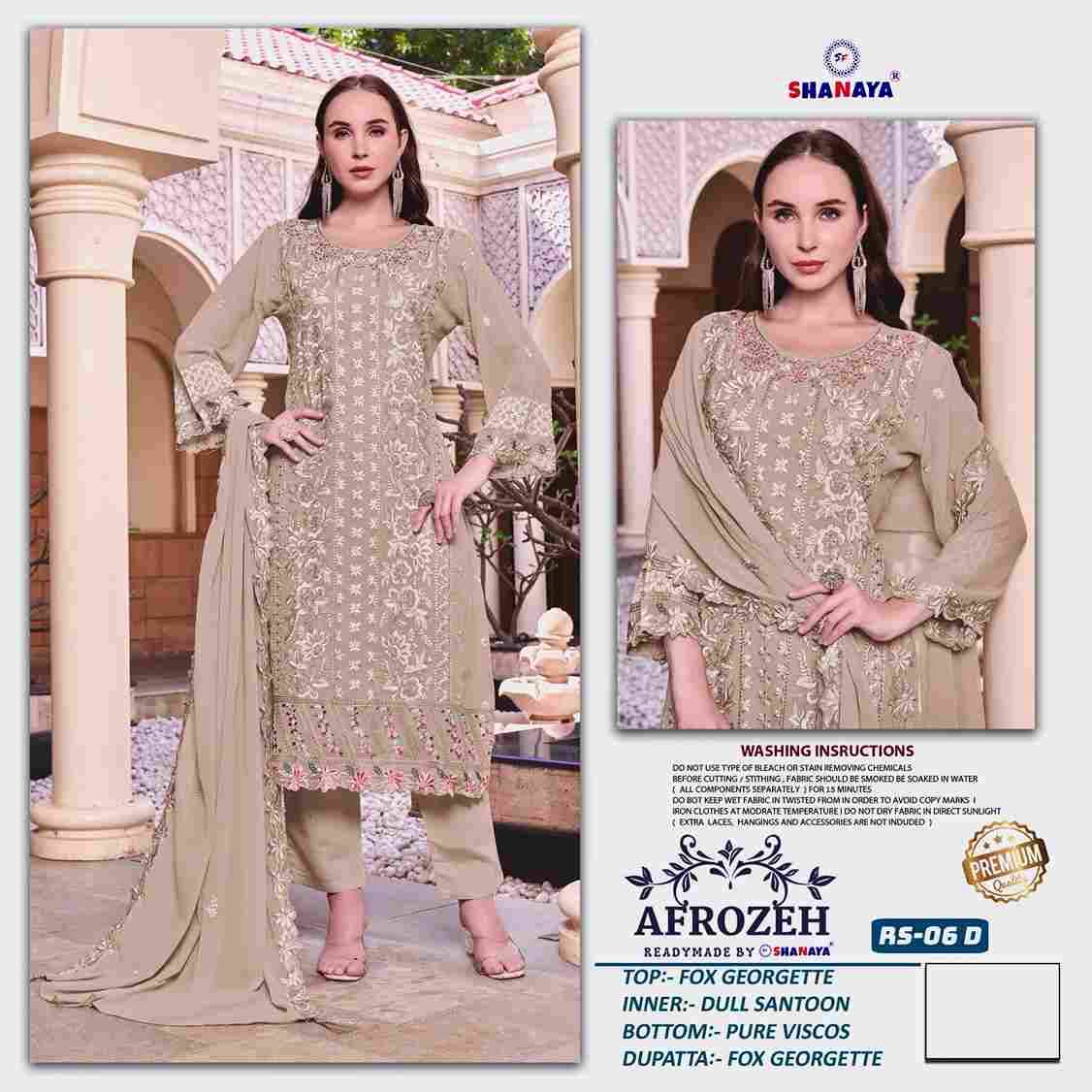 Afrozeh 06 Colours By Shanaya Fashion 06-A To 06-D Series Designer Pakistani Suits Collection Beautiful Stylish Fancy Colorful Party Wear & Occasional Wear Heavy Faux Georgette Dresses At Wholesale Price