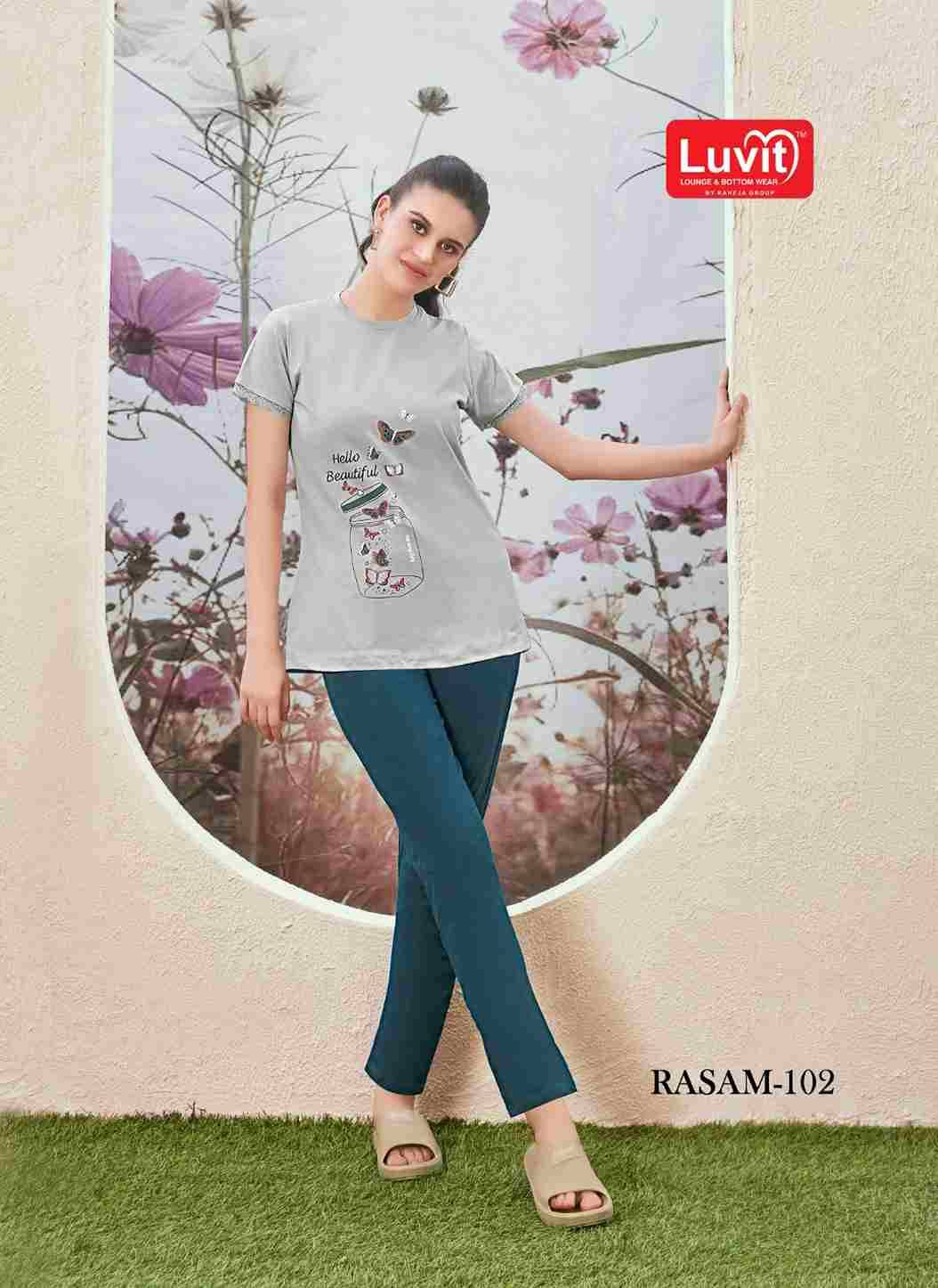 Rasam By Luvit 101 To 108 Series Beautiful Stylish Fancy Colorful Casual Wear & Ethnic Wear 4Way Lycra Night Suits At Wholesale Price