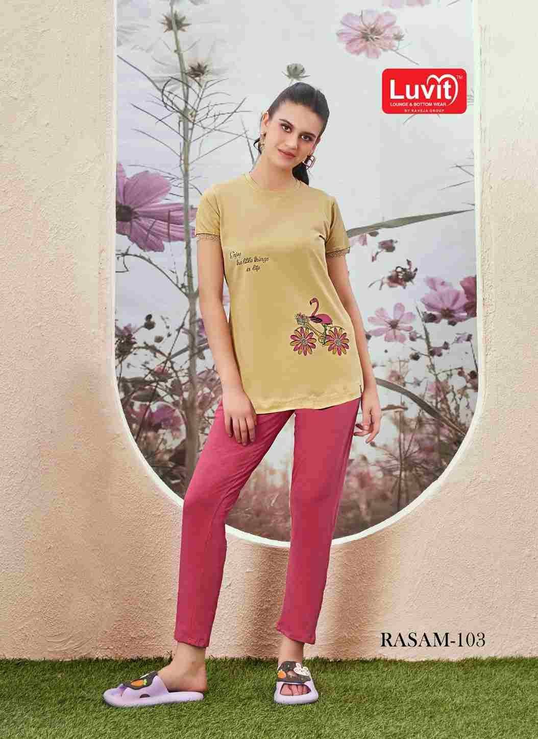 Rasam By Luvit 101 To 108 Series Beautiful Stylish Fancy Colorful Casual Wear & Ethnic Wear 4Way Lycra Night Suits At Wholesale Price