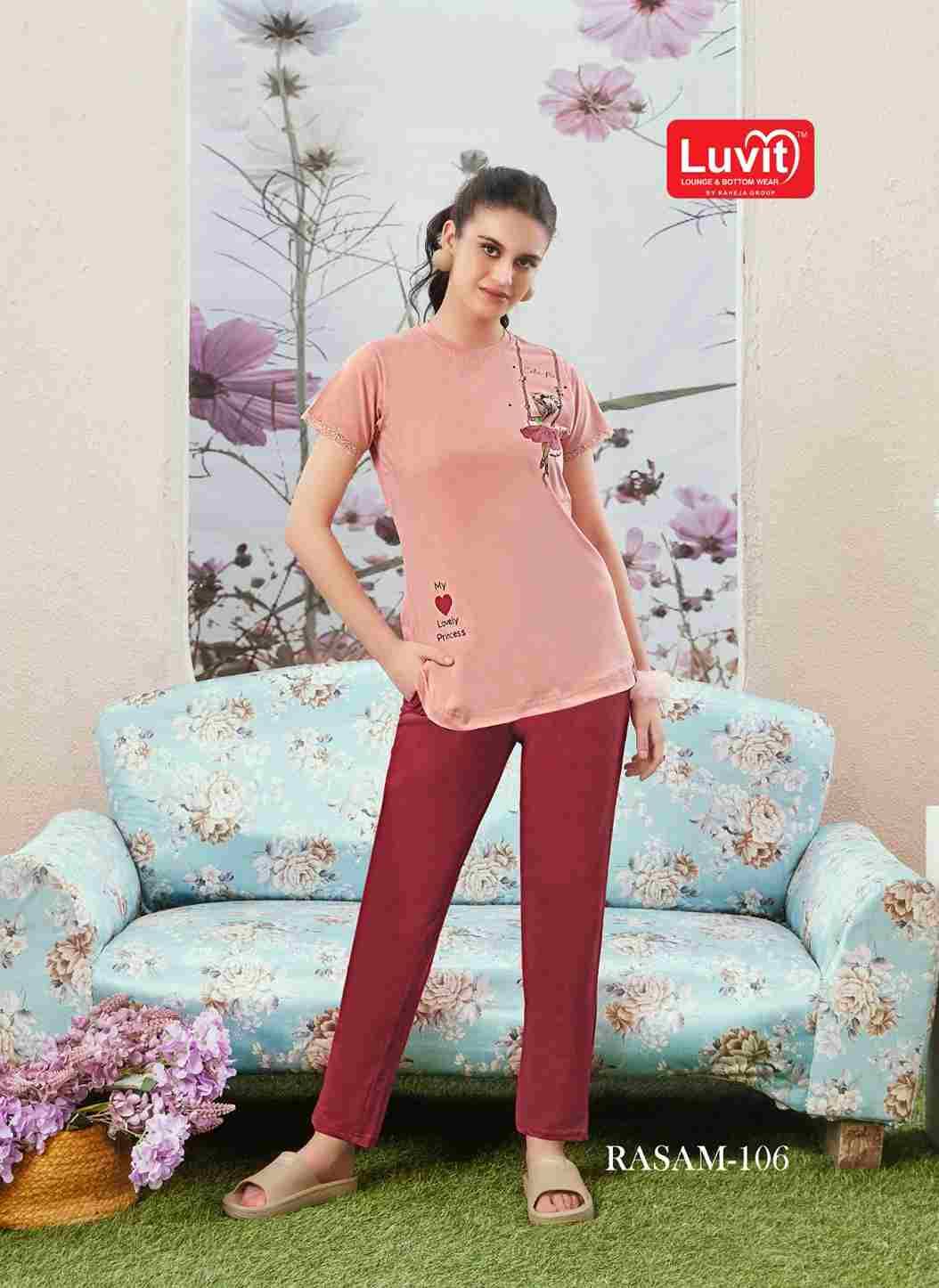Rasam By Luvit 101 To 108 Series Beautiful Stylish Fancy Colorful Casual Wear & Ethnic Wear 4Way Lycra Night Suits At Wholesale Price