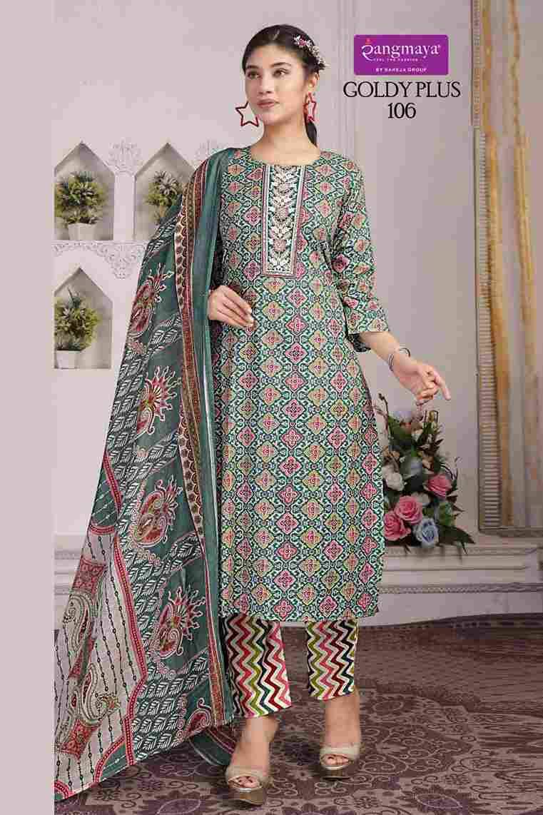 Goldy Plus By Rangmaya 101 To 108 Series Beautiful Festive Suits Colorful Stylish Fancy Casual Wear & Ethnic Wear Cotton Print Dresses At Wholesale Price