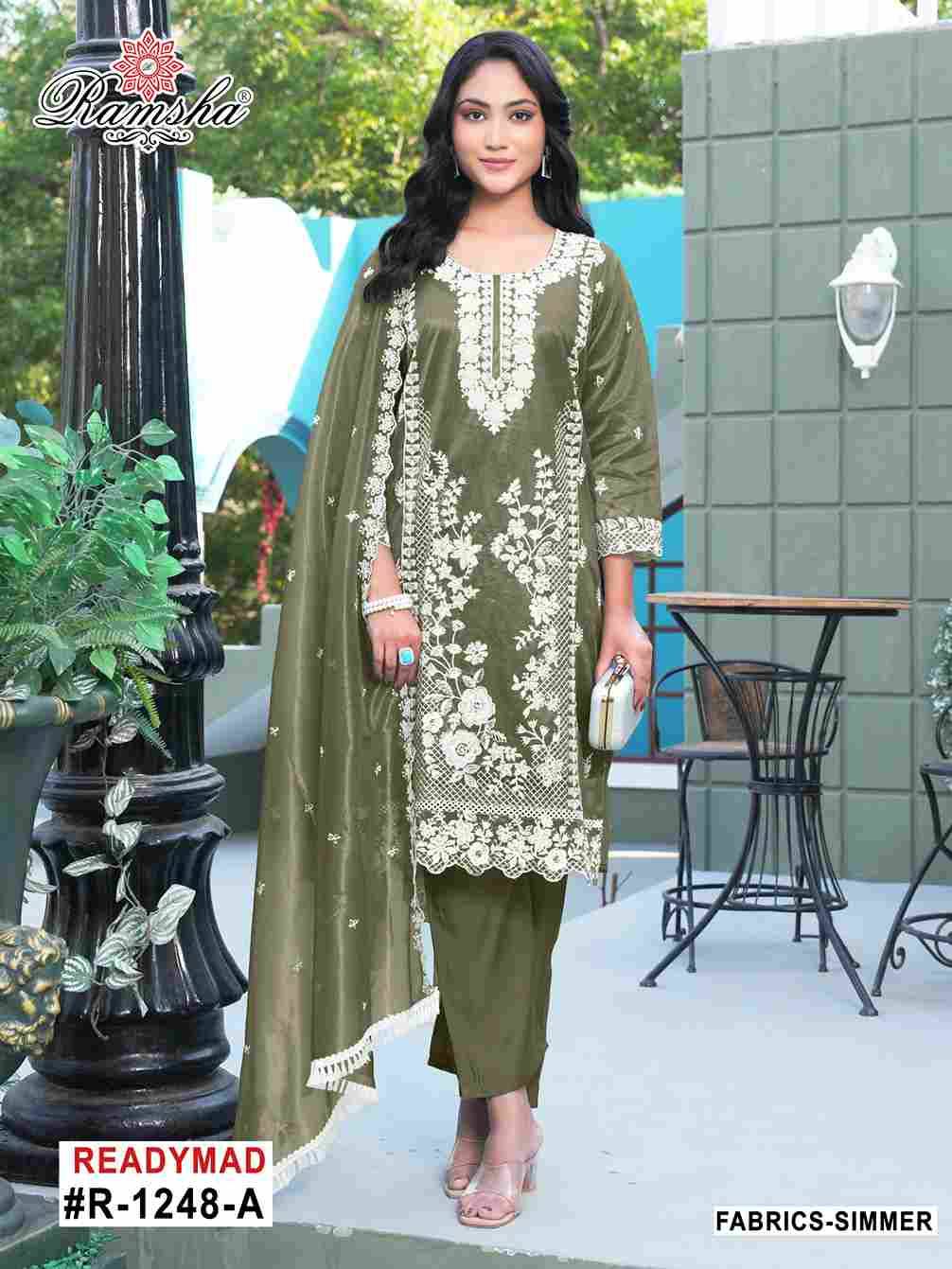 Ramsha 1248 Colours By Ramsha 1248-A To 1248-D Series Designer Pakistani Suits Beautiful Fancy Colorful Stylish Party Wear & Occasional Wear Simmer Embroidered Dresses At Wholesale Price