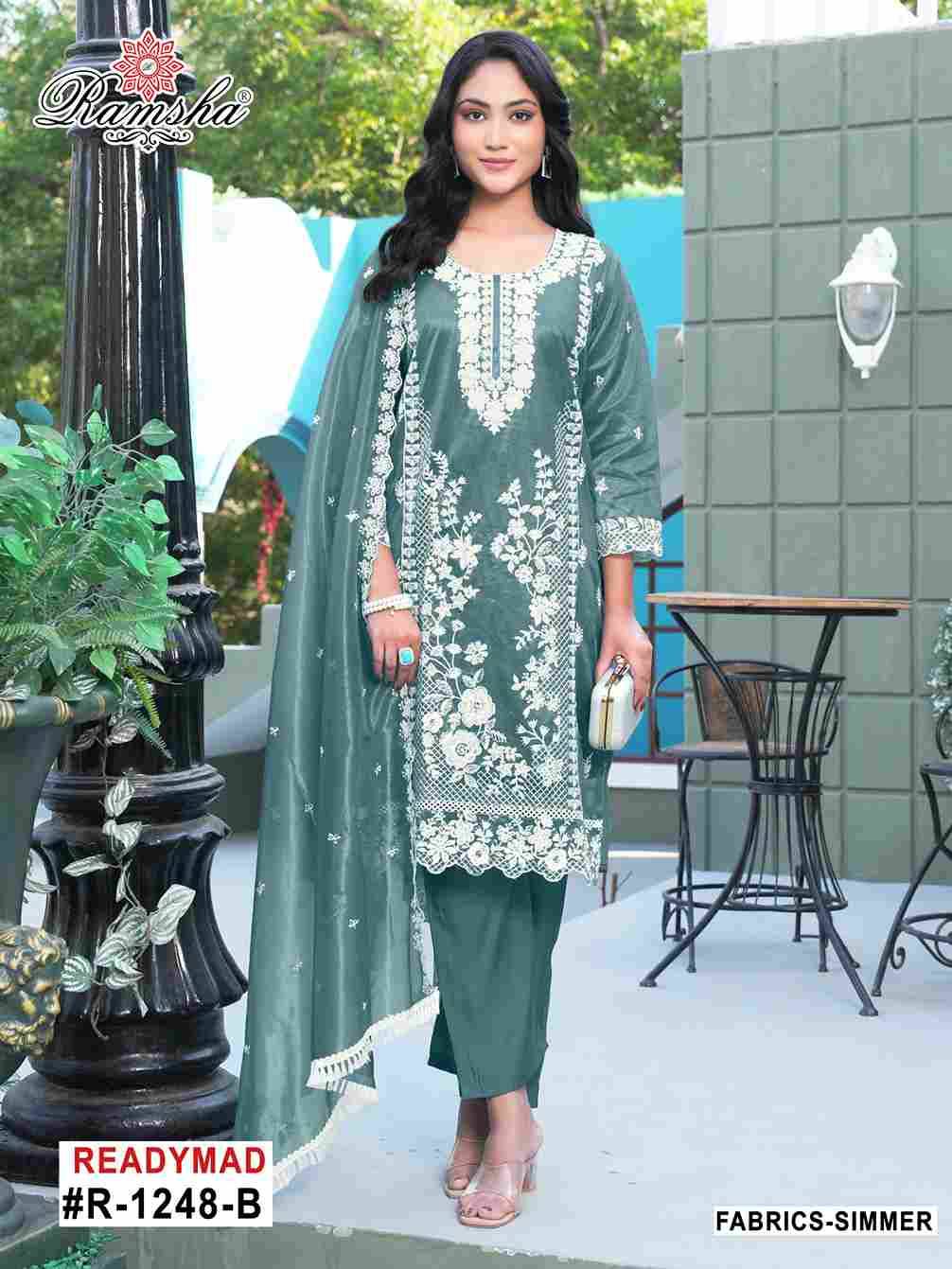 Ramsha 1248 Colours By Ramsha 1248-A To 1248-D Series Designer Pakistani Suits Beautiful Fancy Colorful Stylish Party Wear & Occasional Wear Simmer Embroidered Dresses At Wholesale Price