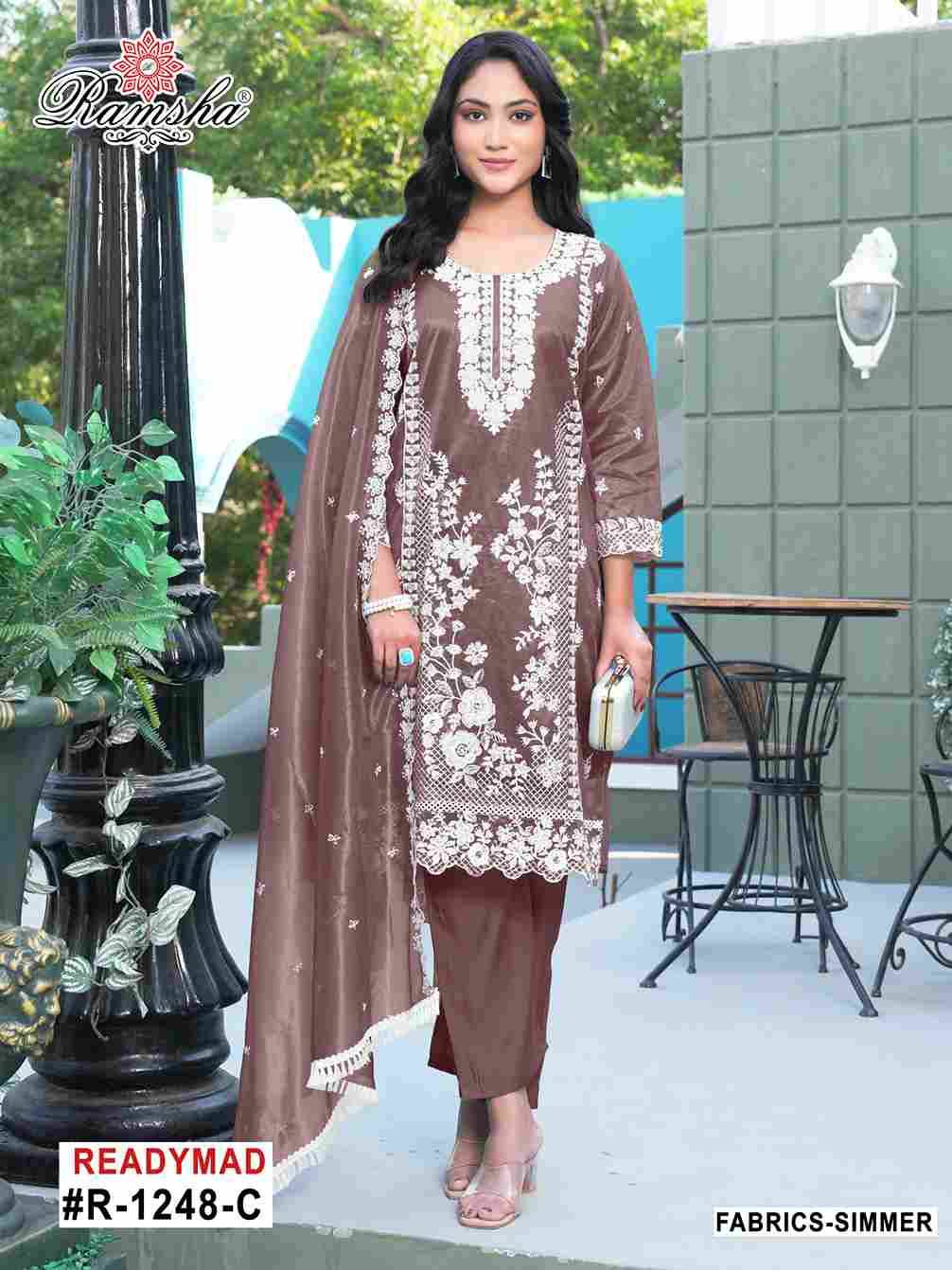 Ramsha 1248 Colours By Ramsha 1248-A To 1248-D Series Designer Pakistani Suits Beautiful Fancy Colorful Stylish Party Wear & Occasional Wear Simmer Embroidered Dresses At Wholesale Price