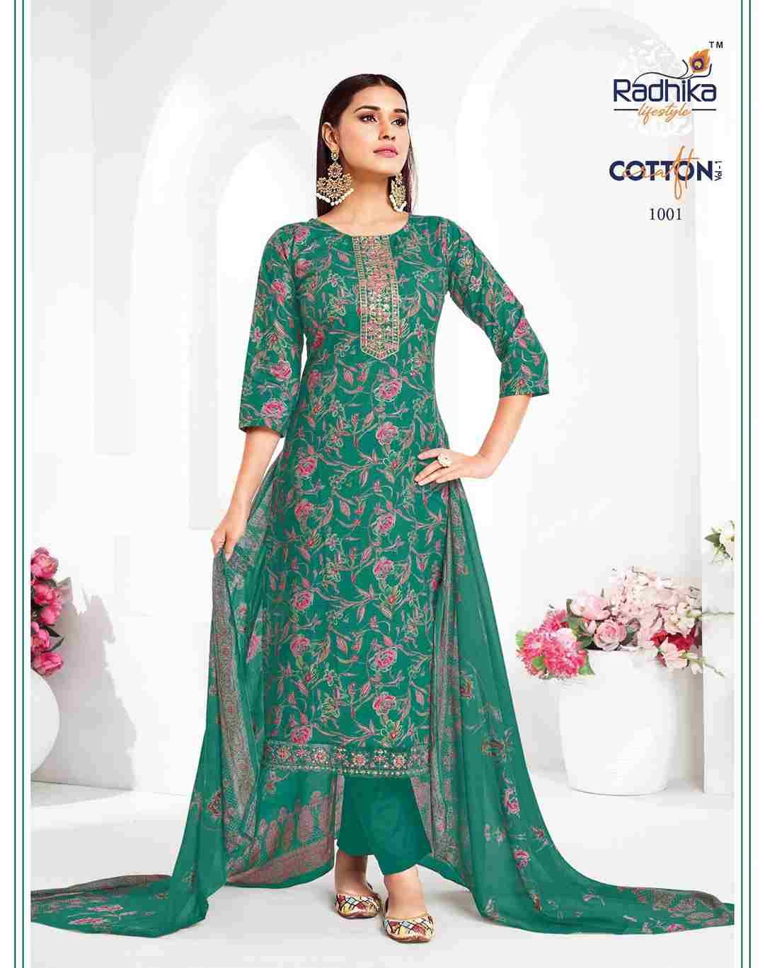 Cotton Craft Vol-1 By Radhika Lifestyle 1001 To 1008 Series Beautiful Festive Suits Colorful Stylish Fancy Casual Wear & Ethnic Wear Cotton Print Dresses At Wholesale Price