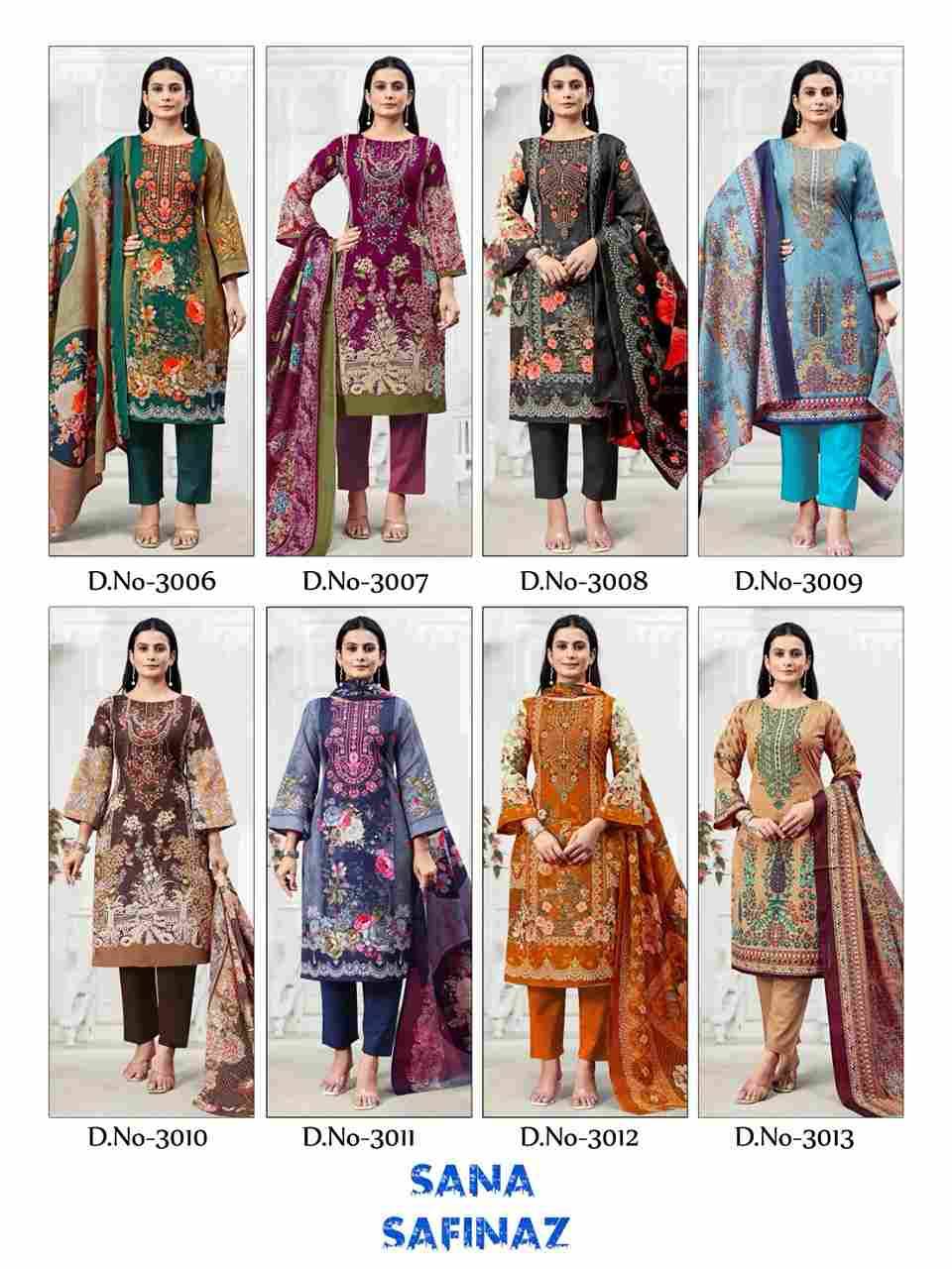 Sana Safinaz Vol-3 By Falak International 3006 To 3013 Series Beautiful Stylish Festive Suits Fancy Colorful Casual Wear & Ethnic Wear & Ready To Wear Cotton Print Dresses At Wholesale Price