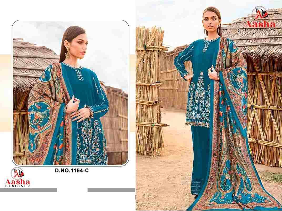 Aasha 1154 Colours By Aasha Designer 1154-A To 1154-D Series Pakistani Suits Beautiful Fancy Colorful Stylish Party Wear & Occasional Wear Heavy Rayon Embroidery Dresses At Wholesale Price