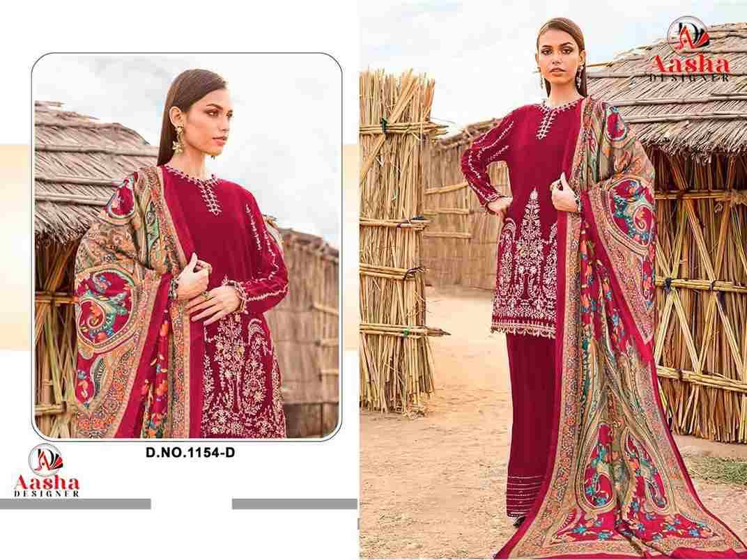 Aasha 1154 Colours By Aasha Designer 1154-A To 1154-D Series Pakistani Suits Beautiful Fancy Colorful Stylish Party Wear & Occasional Wear Heavy Rayon Embroidery Dresses At Wholesale Price