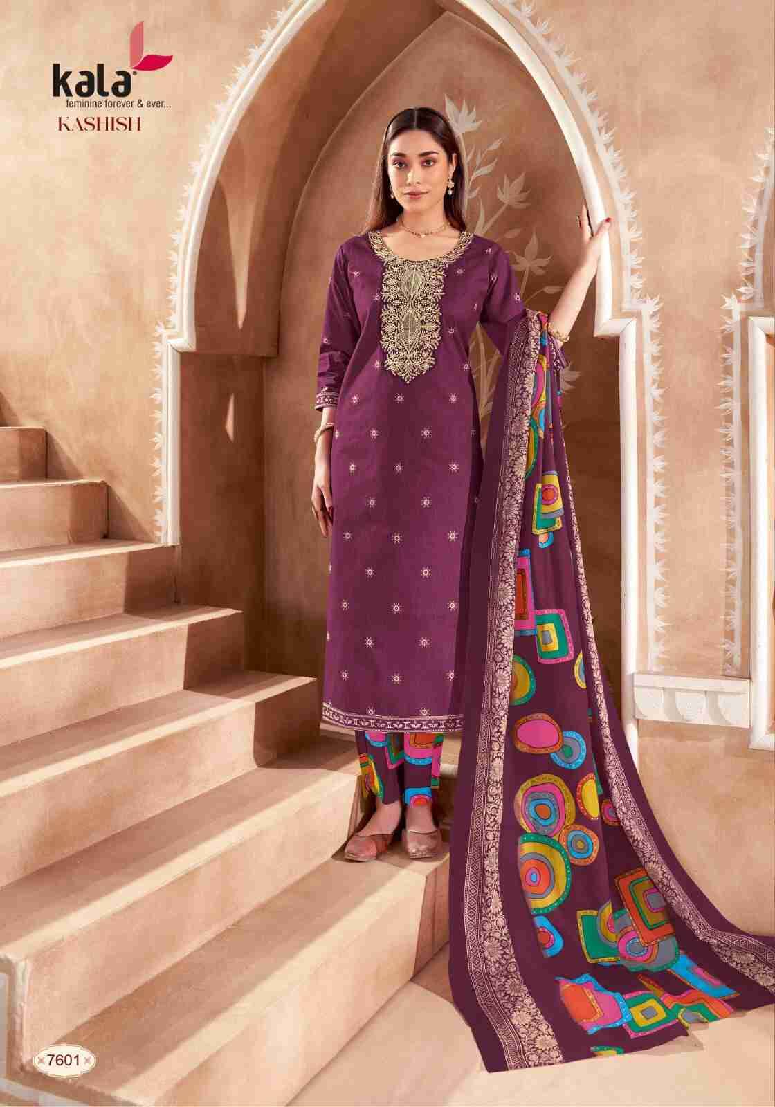 Kashish By Kala 7601 To 7612 Series Beautiful Festive Suits Colorful Stylish Fancy Casual Wear & Ethnic Wear Pure Cotton Print Dresses At Wholesale Price