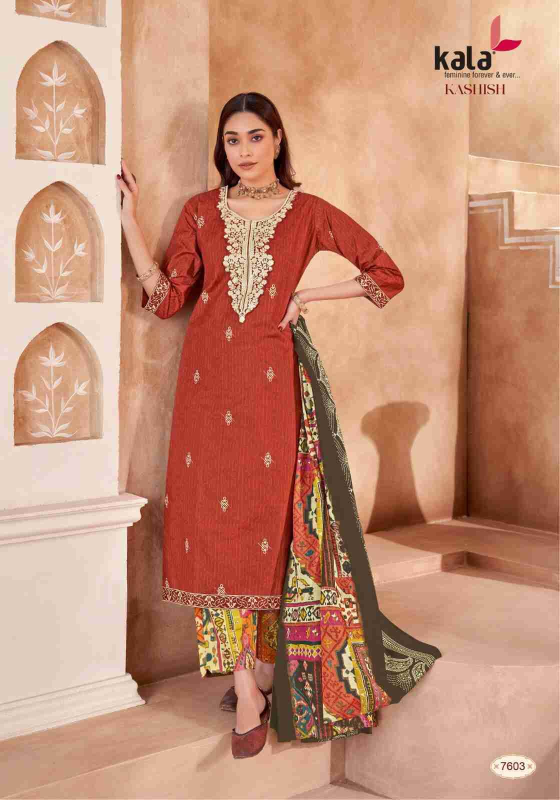 Kashish By Kala 7601 To 7612 Series Beautiful Festive Suits Colorful Stylish Fancy Casual Wear & Ethnic Wear Pure Cotton Print Dresses At Wholesale Price