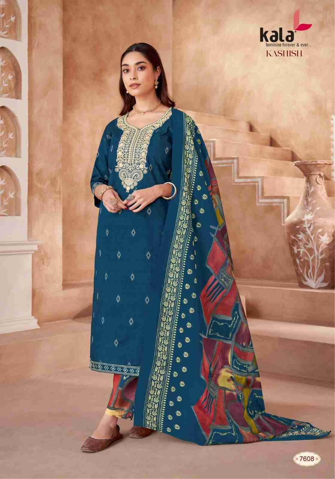 Kashish By Kala 7601 To 7612 Series Beautiful Festive Suits Colorful Stylish Fancy Casual Wear & Ethnic Wear Pure Cotton Print Dresses At Wholesale Price