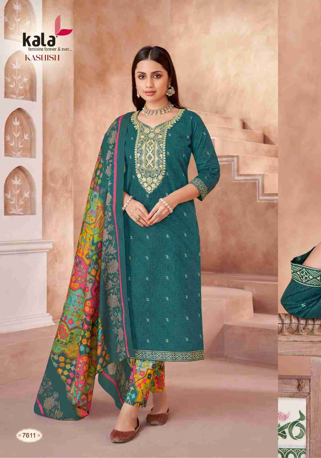 Kashish By Kala 7601 To 7612 Series Beautiful Festive Suits Colorful Stylish Fancy Casual Wear & Ethnic Wear Pure Cotton Print Dresses At Wholesale Price
