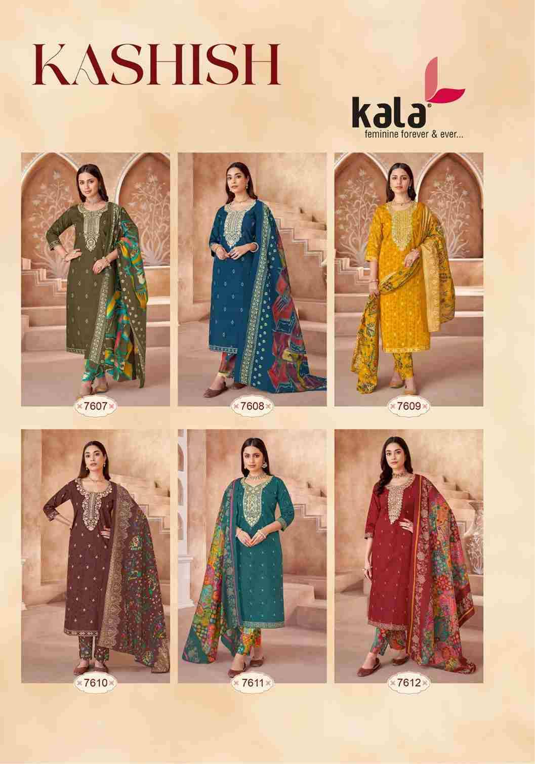 Kashish By Kala 7601 To 7612 Series Beautiful Festive Suits Colorful Stylish Fancy Casual Wear & Ethnic Wear Pure Cotton Print Dresses At Wholesale Price