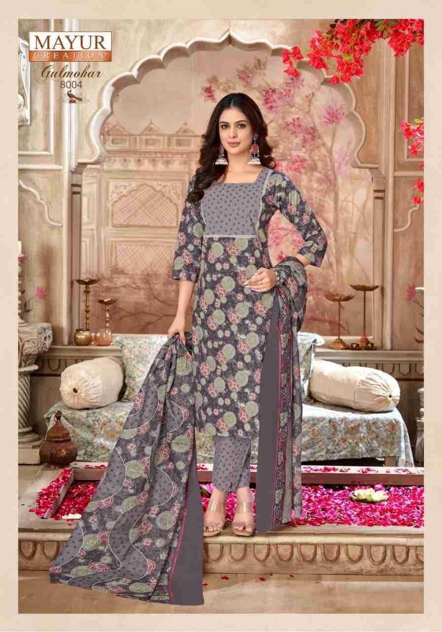 Gulmohar Vol-8 By Mayur Creation 8001 To 8010 Series Beautiful Festive Suits Colorful Stylish Fancy Casual Wear & Ethnic Wear Pure Cotton Print Dresses At Wholesale Price