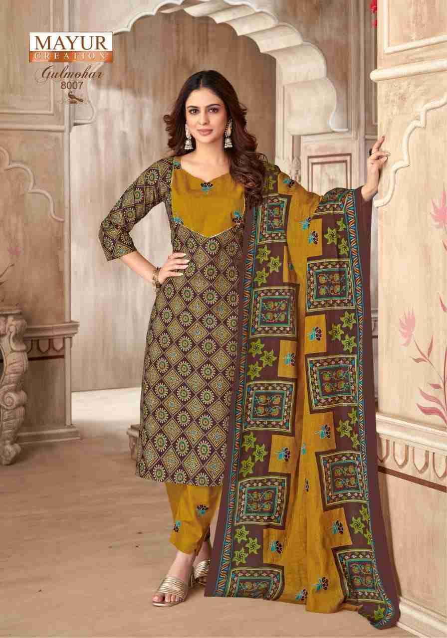 Gulmohar Vol-8 By Mayur Creation 8001 To 8010 Series Beautiful Festive Suits Colorful Stylish Fancy Casual Wear & Ethnic Wear Pure Cotton Print Dresses At Wholesale Price