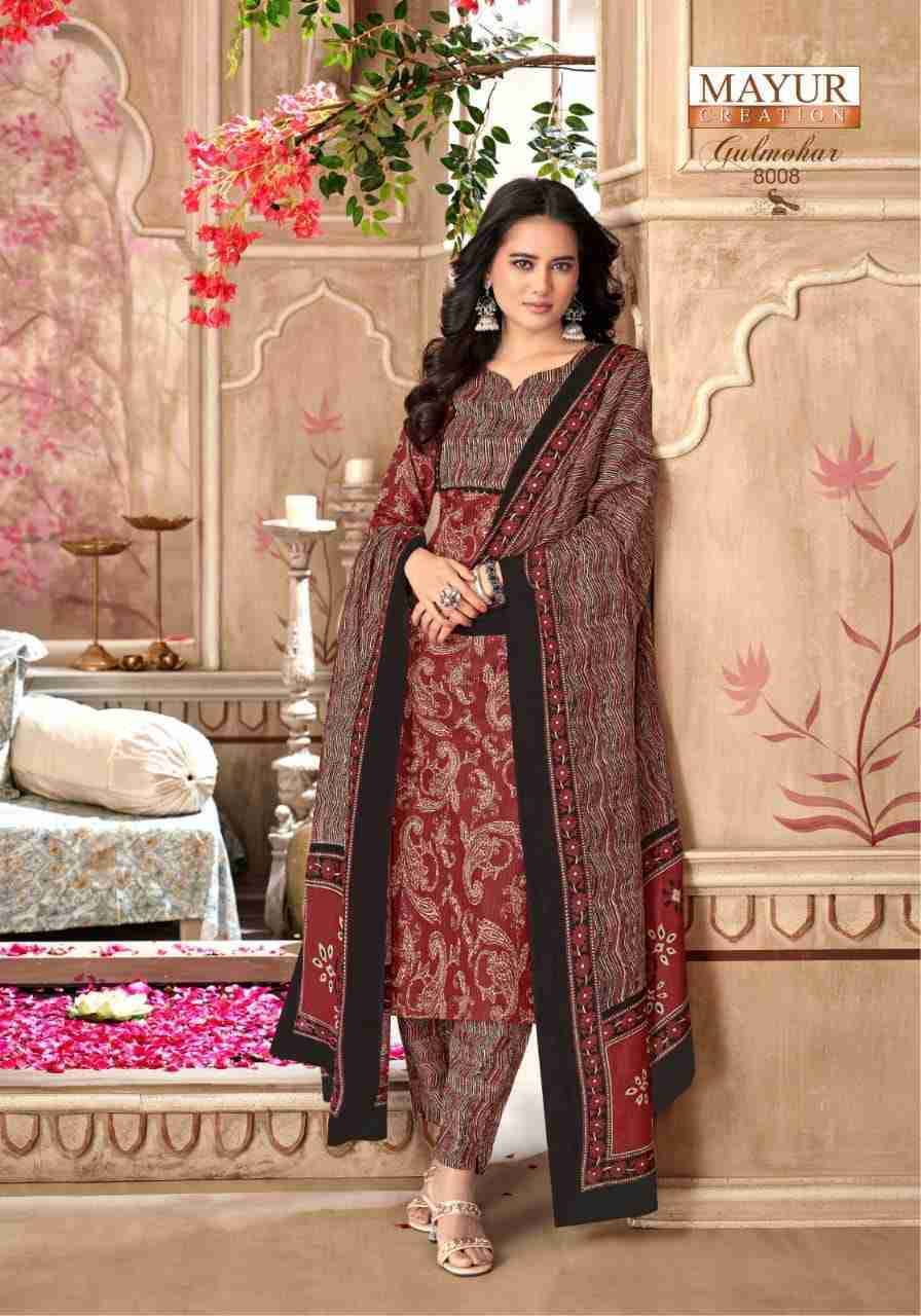Gulmohar Vol-8 By Mayur Creation 8001 To 8010 Series Beautiful Festive Suits Colorful Stylish Fancy Casual Wear & Ethnic Wear Pure Cotton Print Dresses At Wholesale Price