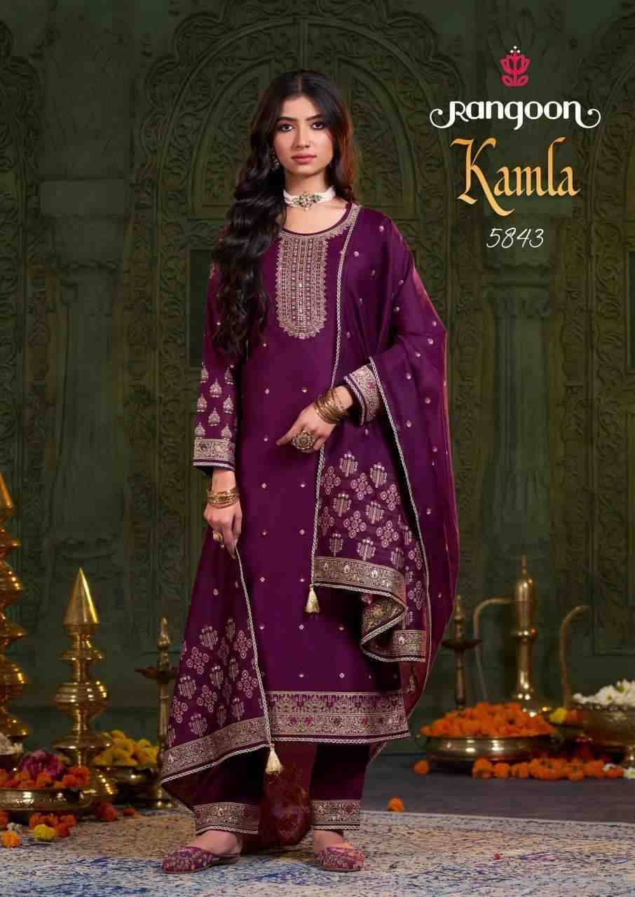Kamla By Rangoon 5841 To 5846 Series Beautiful Stylish Festive Suits Fancy Colorful Casual Wear & Ethnic Wear & Ready To Wear Jacquard Dresses At Wholesale Price