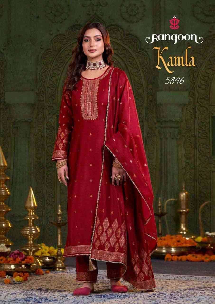 Kamla By Rangoon 5841 To 5846 Series Beautiful Stylish Festive Suits Fancy Colorful Casual Wear & Ethnic Wear & Ready To Wear Jacquard Dresses At Wholesale Price