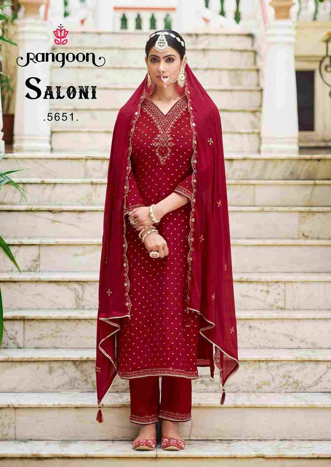Saloni By Rangoon 5651 To 5654 Series Beautiful Stylish Festive Suits Fancy Colorful Casual Wear & Ethnic Wear & Ready To Wear Pure Chinnon Jacquard Dresses At Wholesale Price
