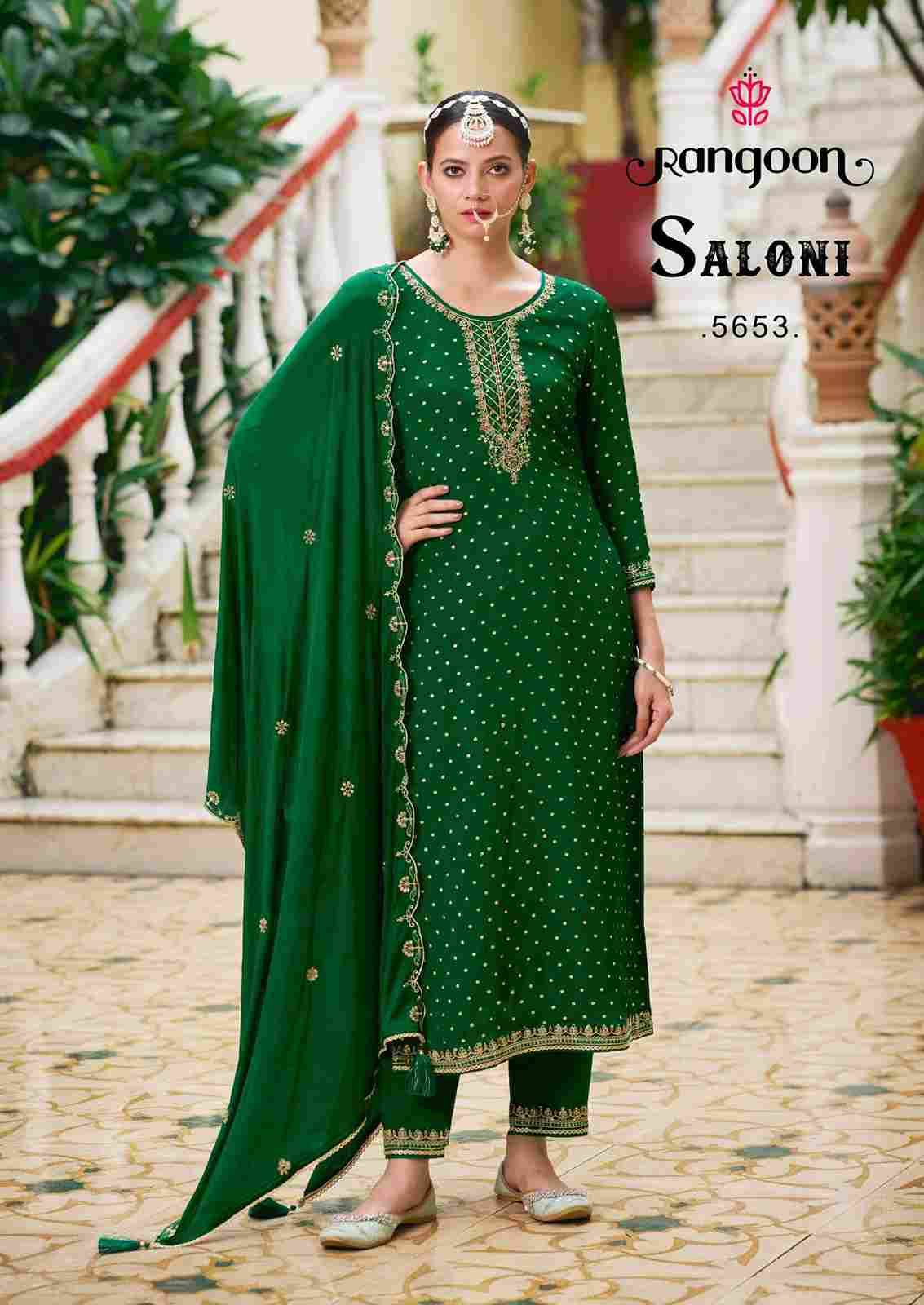 Saloni By Rangoon 5651 To 5654 Series Beautiful Stylish Festive Suits Fancy Colorful Casual Wear & Ethnic Wear & Ready To Wear Pure Chinnon Jacquard Dresses At Wholesale Price