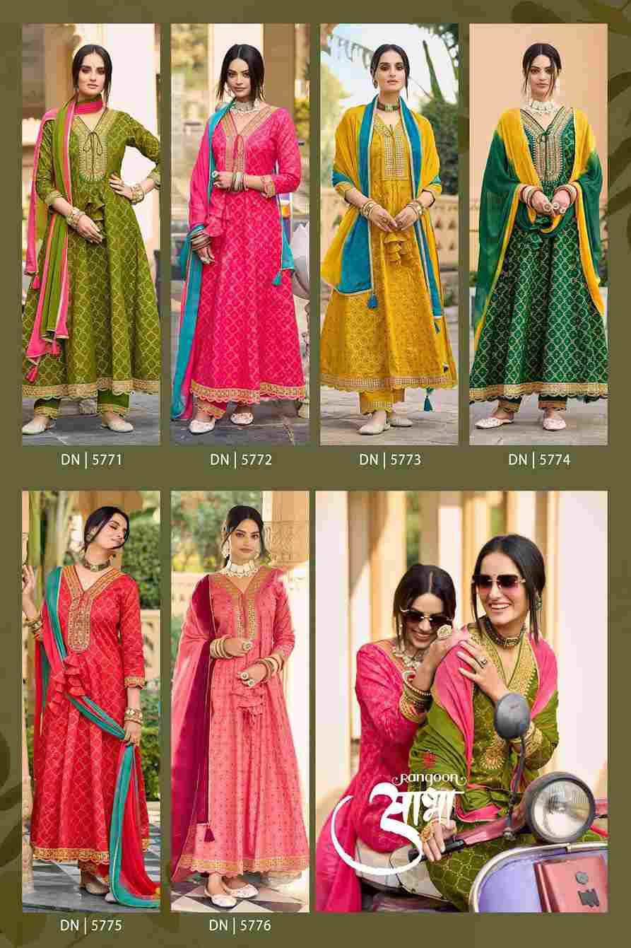 Aabha By Rangoon 5771 To 5776 Series Beautiful Stylish Anarkali Suits Fancy Colorful Casual Wear & Ethnic Wear & Ready To Wear Pure Cotton Print Dresses At Wholesale Price