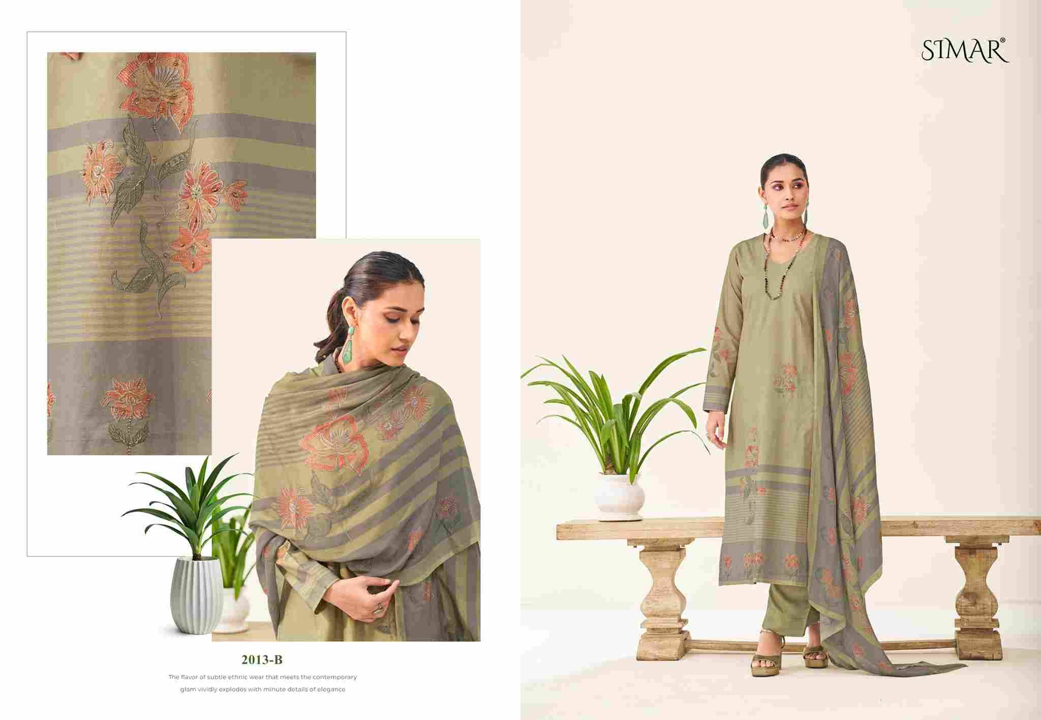 Madhavi By Simar 2013-A To 2013-D Series Beautiful Festive Suits Stylish Fancy Colorful Casual Wear & Ethnic Wear Pure Lawn Cotton Dresses At Wholesale Price