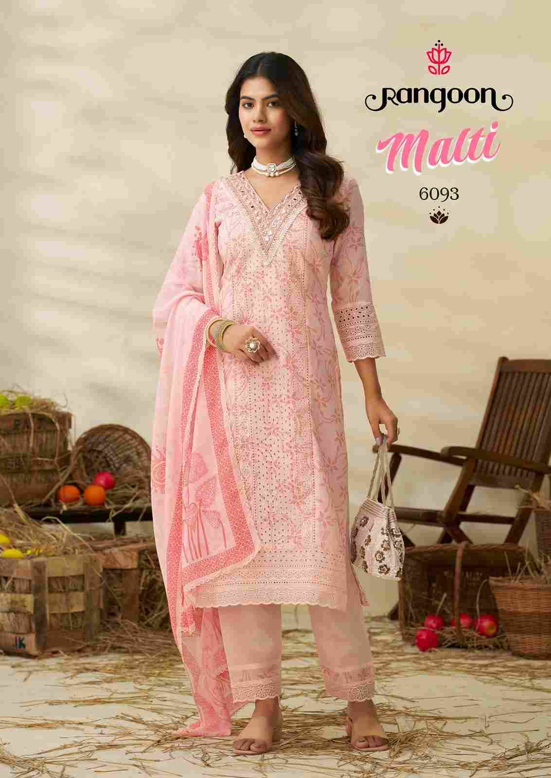 Malti By Rangoon 6091 To 6094 Series Beautiful Stylish Festive Suits Fancy Colorful Casual Wear & Ethnic Wear & Ready To Wear Pure Cotton Print Dresses At Wholesale Price