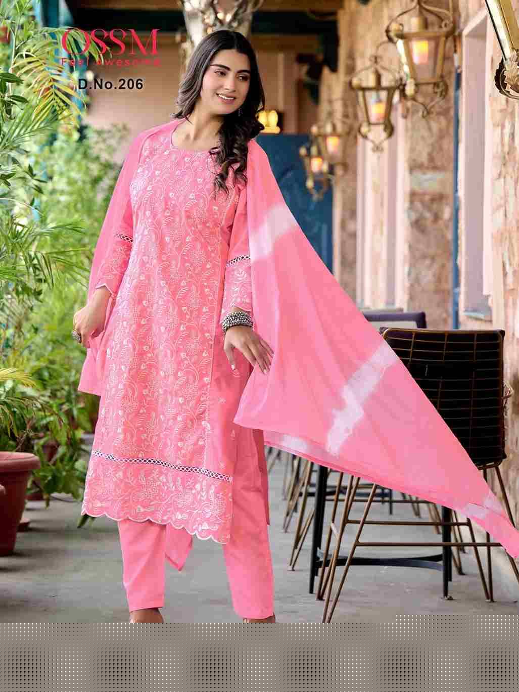 Summer Style Vol-2 By Ossm 201 To 206 Series Beautiful Festive Suits Stylish Fancy Colorful Casual Wear & Ethnic Wear Pure Cotton Dresses At Wholesale Price