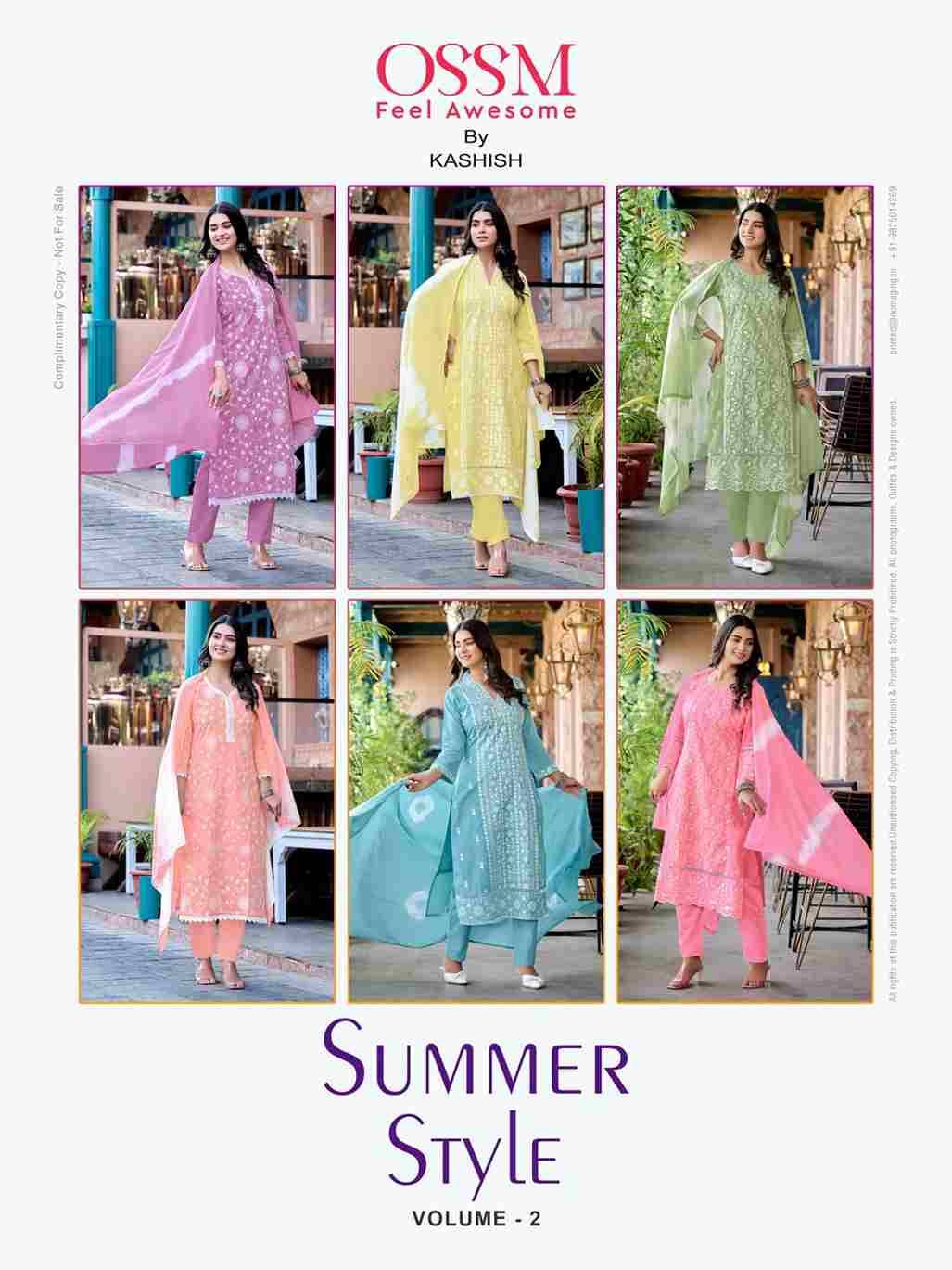 Summer Style Vol-2 By Ossm 201 To 206 Series Beautiful Festive Suits Stylish Fancy Colorful Casual Wear & Ethnic Wear Pure Cotton Dresses At Wholesale Price
