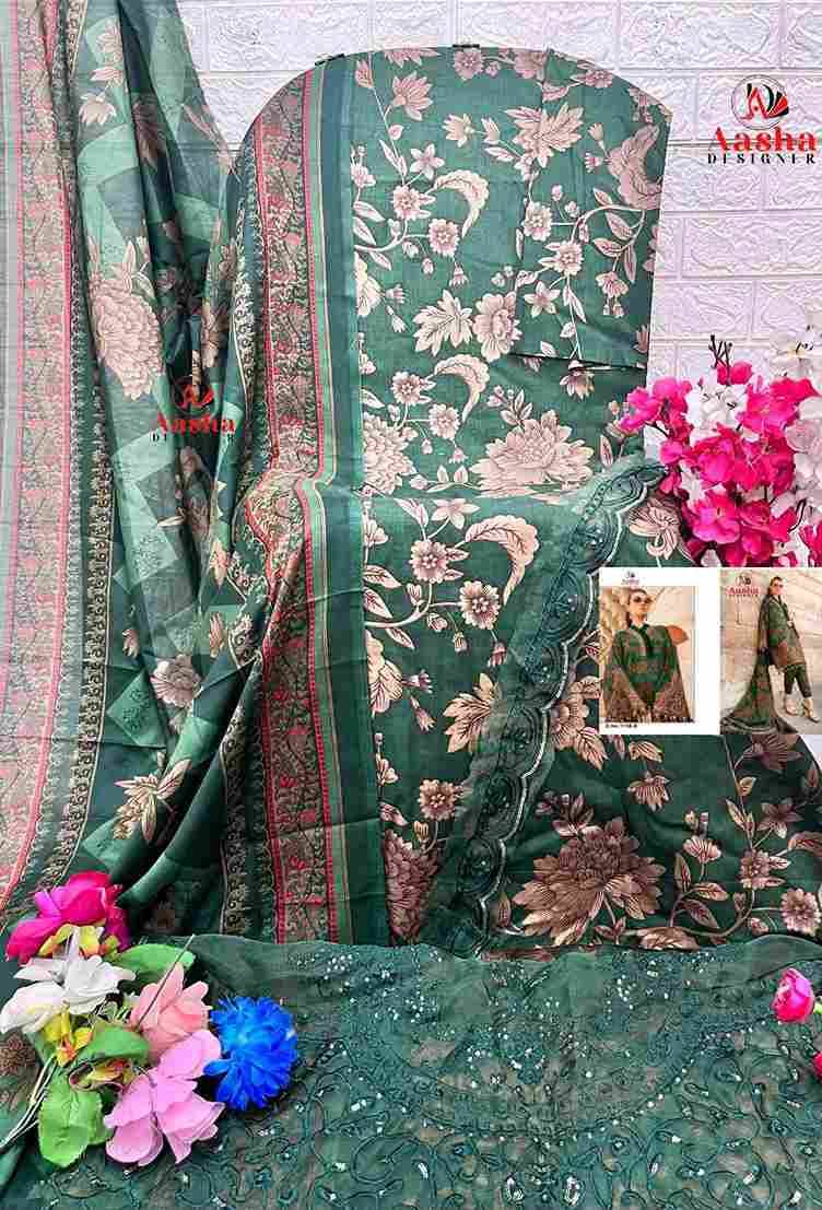 Aasha 1158 Colours By Aasha Designer 1158-A To 1158-B Series Pakistani Suits Beautiful Fancy Colorful Stylish Party Wear & Occasional Wear Pure Cotton Embroidery Dresses At Wholesale Price