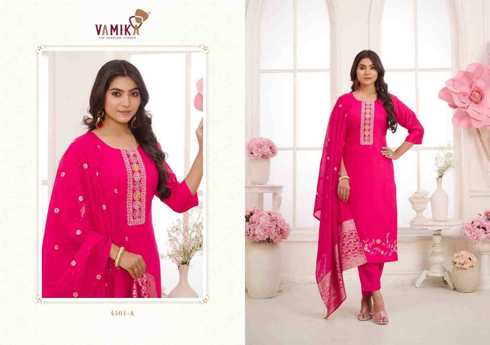 Jannat Vol-2 By Vamika 4501-A To 4501-D Series Designer Stylish Fancy Colorful Beautiful Party Wear & Ethnic Wear Collection Heavy Viscose Silk Dresses At Wholesale Price