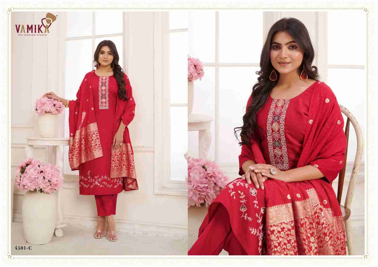 Jannat Vol-2 By Vamika 4501-A To 4501-D Series Designer Stylish Fancy Colorful Beautiful Party Wear & Ethnic Wear Collection Heavy Viscose Silk Dresses At Wholesale Price