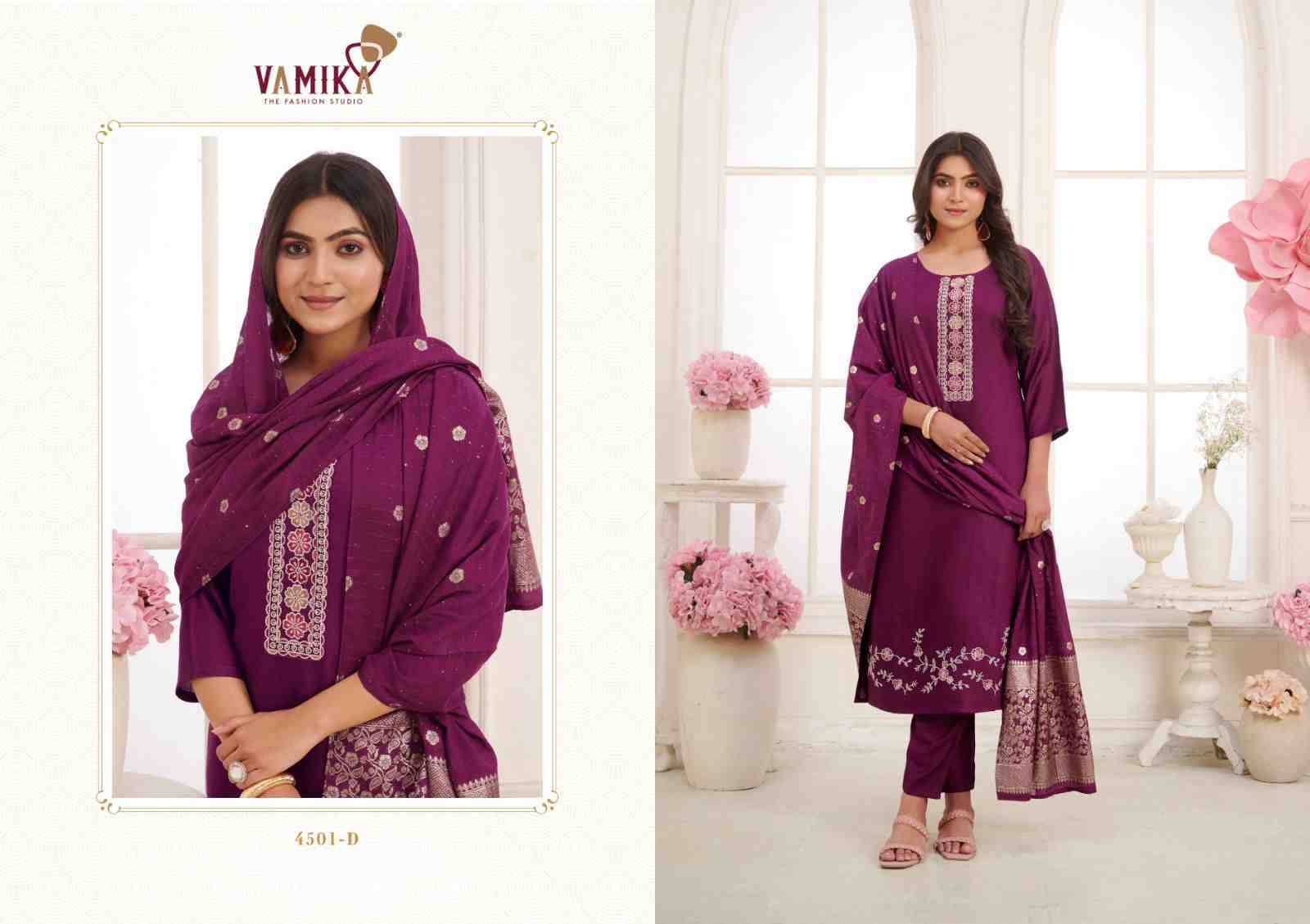 Jannat Vol-2 By Vamika 4501-A To 4501-D Series Designer Stylish Fancy Colorful Beautiful Party Wear & Ethnic Wear Collection Heavy Viscose Silk Dresses At Wholesale Price