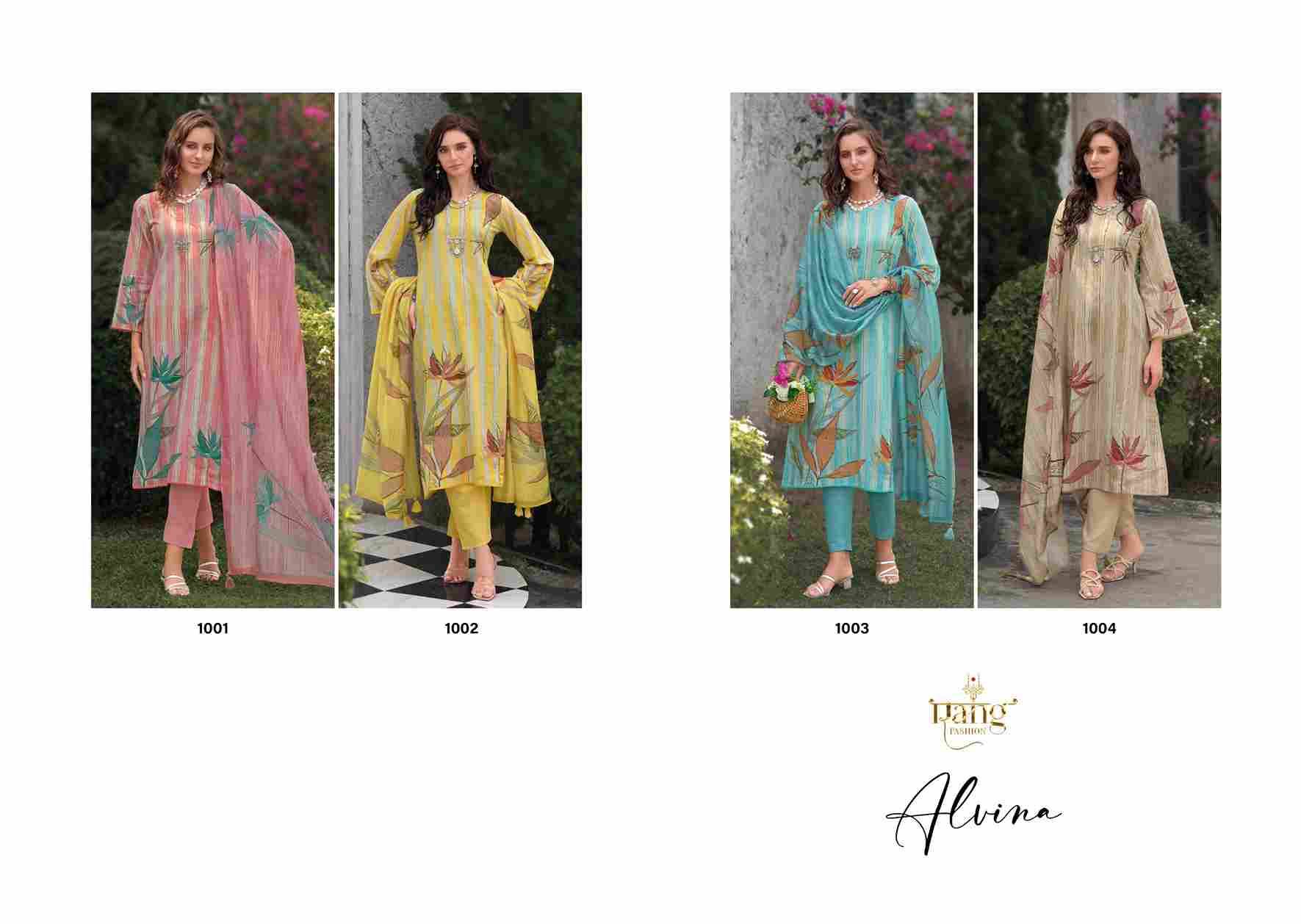 Alvina By Rang Fashion 1001 To 1004 Series Festive Suits Beautiful Fancy Colorful Stylish Party Wear & Occasional Wear Viscose Linen Dresses At Wholesale Price