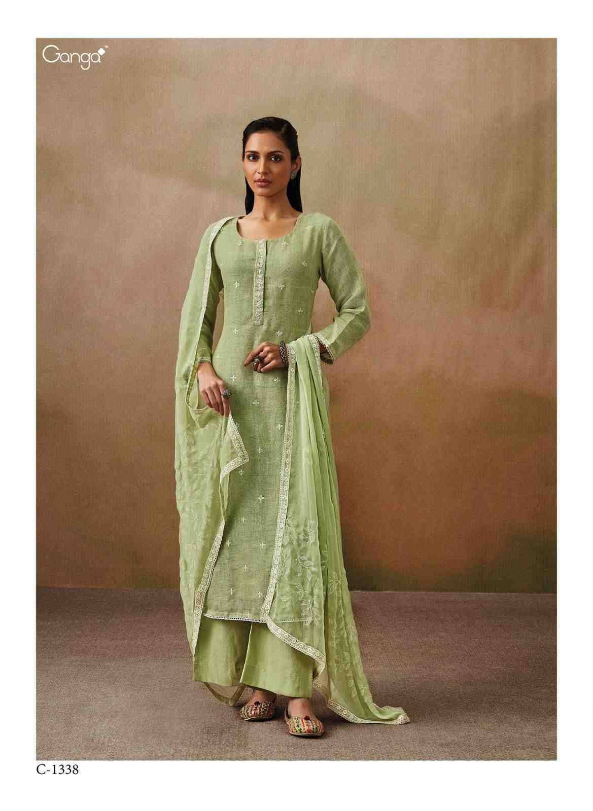 Roshni By Ganga Fashion 1337 To 1342 Series Beautiful Festive Suits Colorful Stylish Fancy Casual Wear & Ethnic Wear Pure Linen Dresses At Wholesale Price