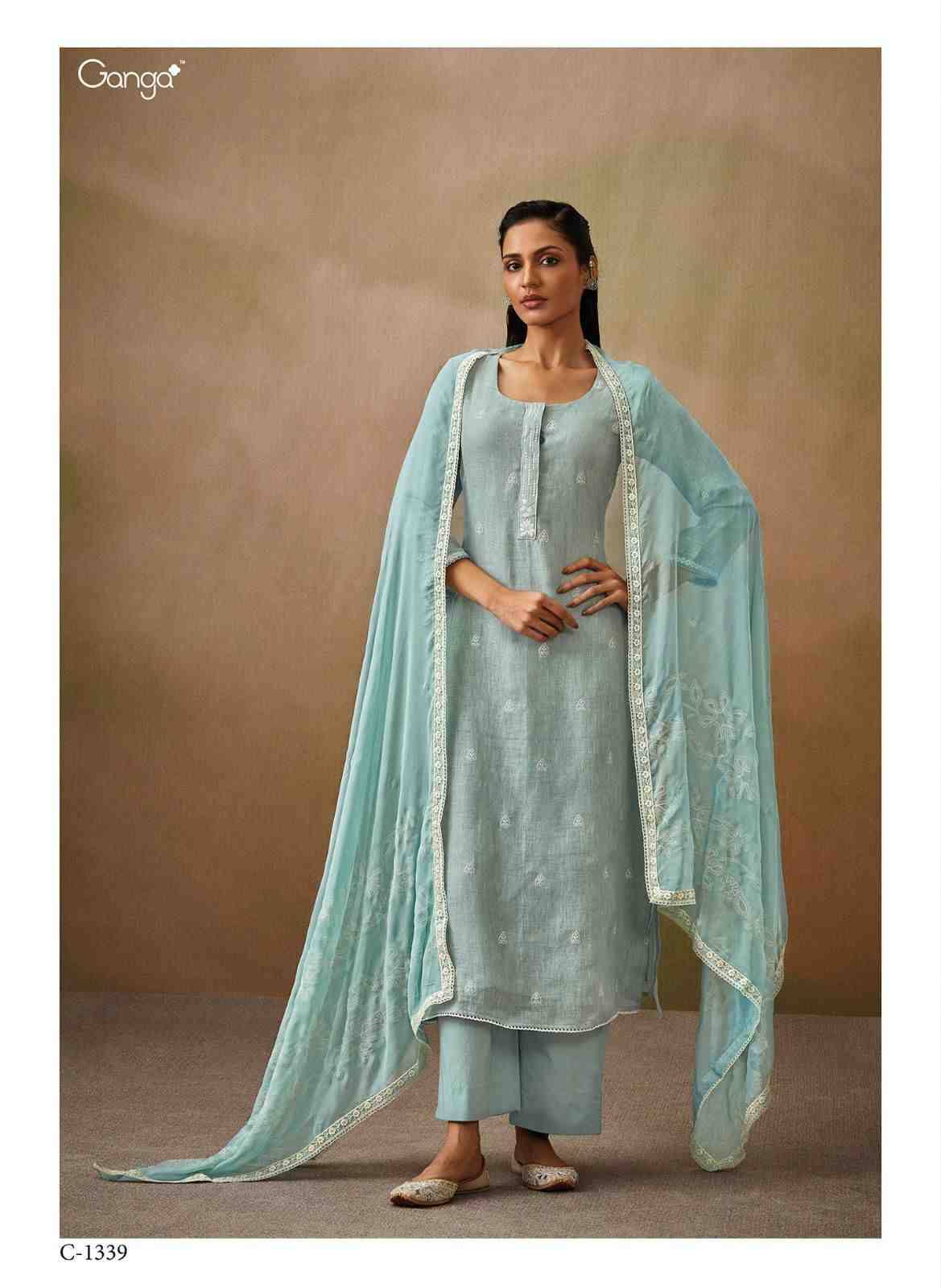 Roshni By Ganga Fashion 1337 To 1342 Series Beautiful Festive Suits Colorful Stylish Fancy Casual Wear & Ethnic Wear Pure Linen Dresses At Wholesale Price