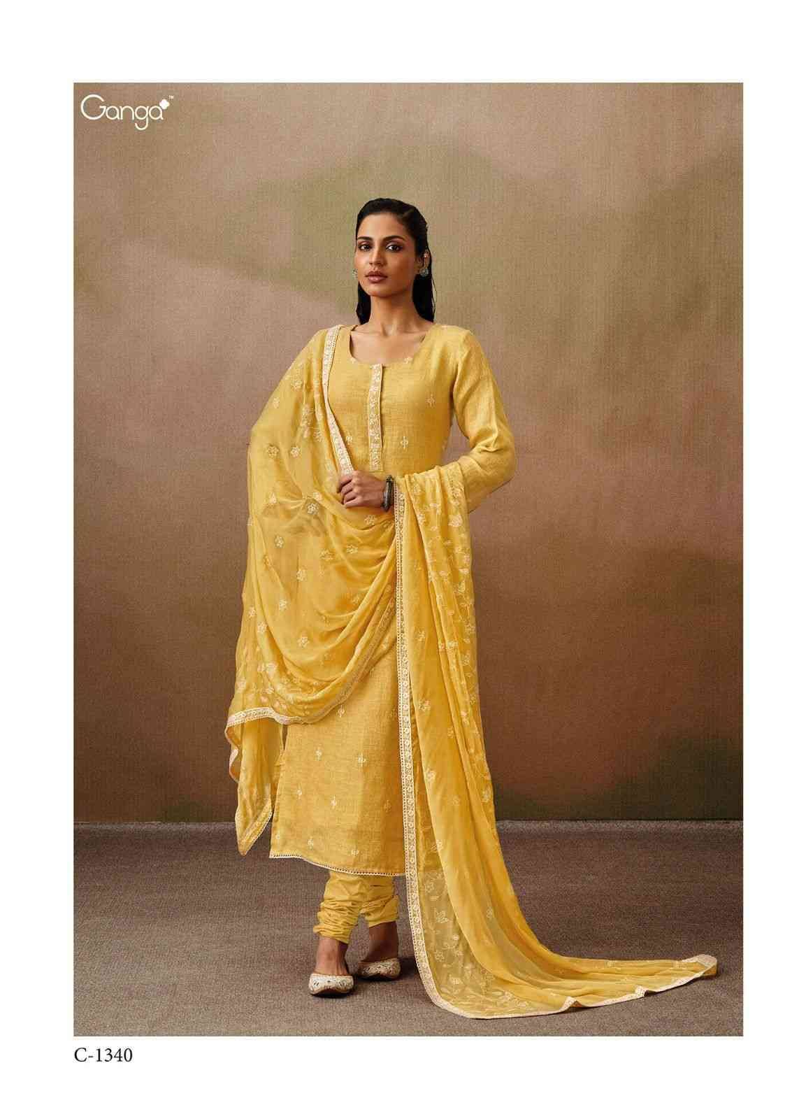 Roshni By Ganga Fashion 1337 To 1342 Series Beautiful Festive Suits Colorful Stylish Fancy Casual Wear & Ethnic Wear Pure Linen Dresses At Wholesale Price