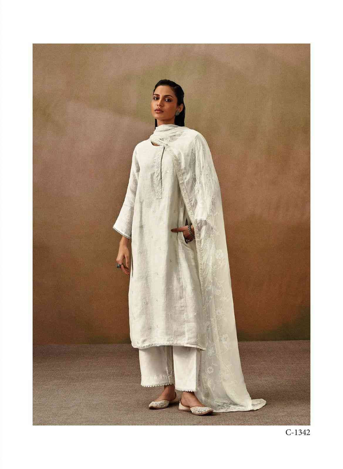 Roshni By Ganga Fashion 1337 To 1342 Series Beautiful Festive Suits Colorful Stylish Fancy Casual Wear & Ethnic Wear Pure Linen Dresses At Wholesale Price