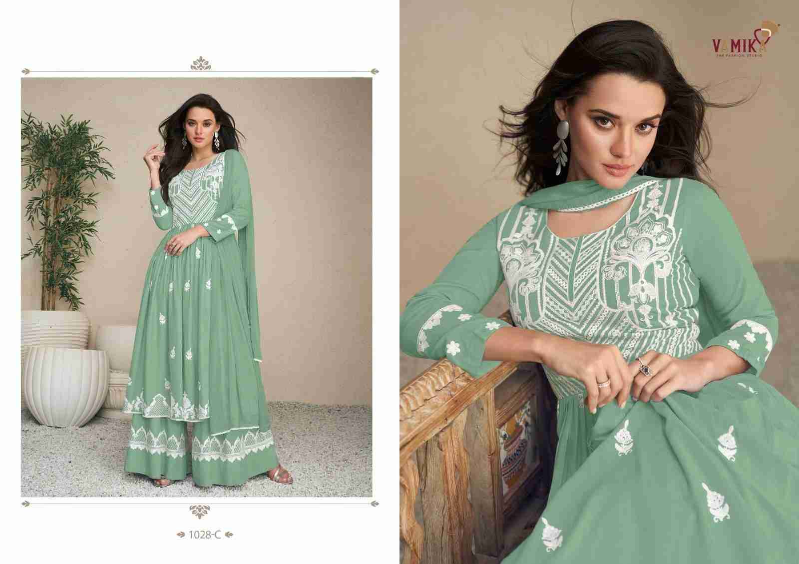 Lakhnavi Vol-5 Light List By Vamika 1028-A To 1028-E Series Beautiful Stylish Sharara Suits Fancy Colorful Casual Wear & Ethnic Wear & Ready To Wear Pure Rayon Printed Dresses At Wholesale Price