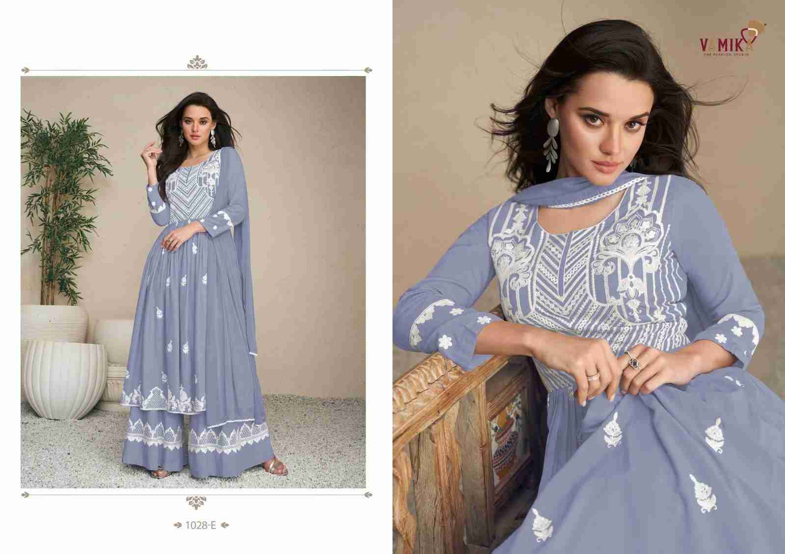 Lakhnavi Vol-5 Light List By Vamika 1028-A To 1028-E Series Beautiful Stylish Sharara Suits Fancy Colorful Casual Wear & Ethnic Wear & Ready To Wear Pure Rayon Printed Dresses At Wholesale Price