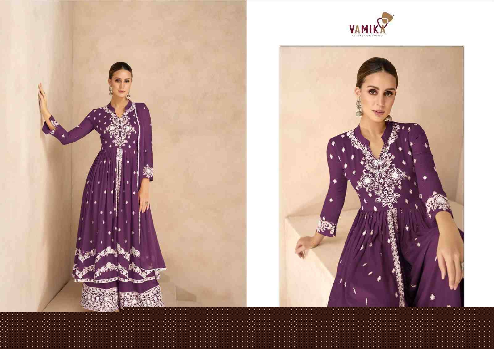 Lakhnavi Vol-6 Silver By Vamika 1031-F To 1031-J Series Beautiful Stylish Sharara Suits Fancy Colorful Casual Wear & Ethnic Wear & Ready To Wear Pure Rayon Printed Dresses At Wholesale Price