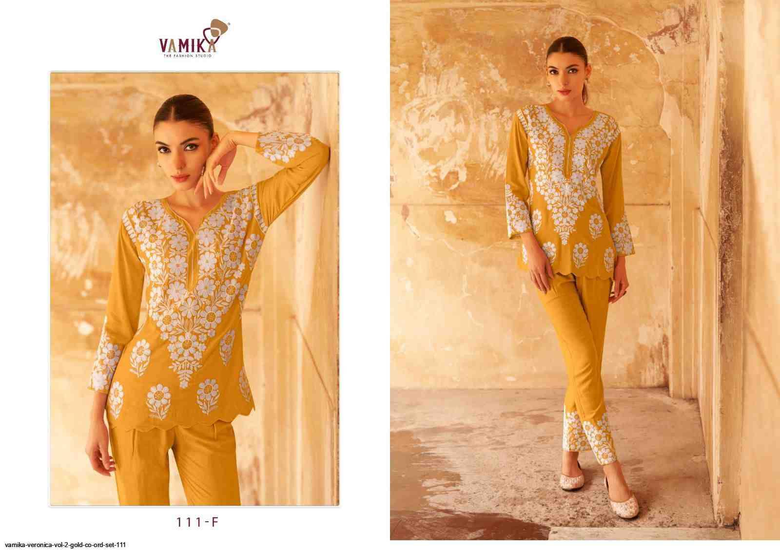 Veronica Vol-2 Gold By Vamika 111-F to 111-J Series Designer Stylish Fancy Colorful Beautiful Casual Wear & Ethnic Wear Heavy Rayon Kurtis At Wholesale Price