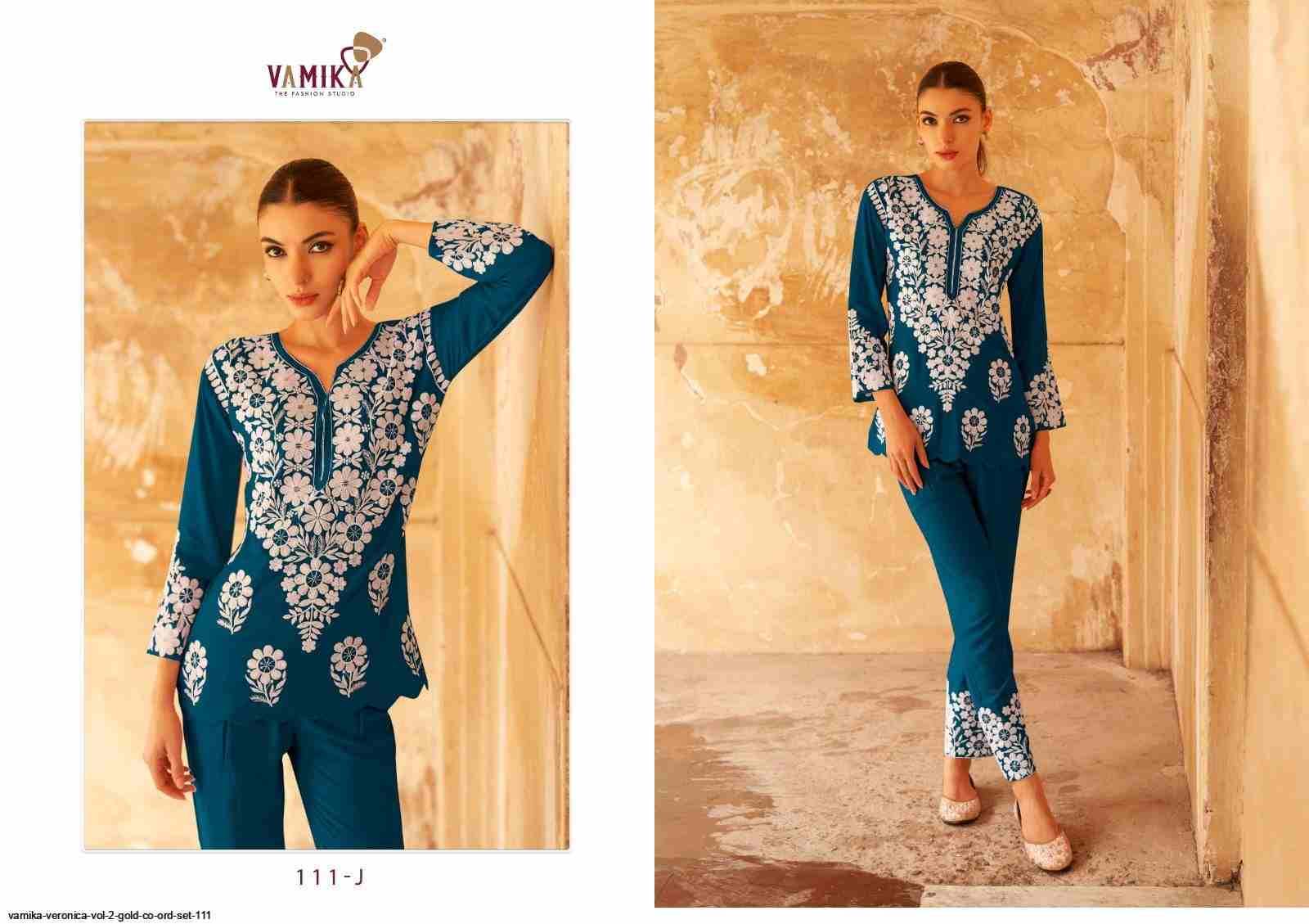 Veronica Vol-2 Gold By Vamika 111-F to 111-J Series Designer Stylish Fancy Colorful Beautiful Casual Wear & Ethnic Wear Heavy Rayon Kurtis At Wholesale Price
