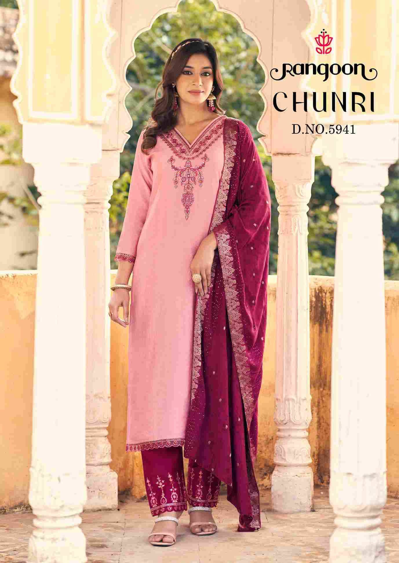 Chunri By Rangoon 5941 To 5946 Series Beautiful Stylish Festive Suits Fancy Colorful Casual Wear & Ethnic Wear & Ready To Wear Viscose Embroidered Dresses At Wholesale Price