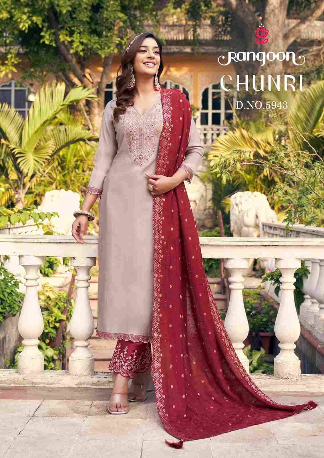 Chunri By Rangoon 5941 To 5946 Series Beautiful Stylish Festive Suits Fancy Colorful Casual Wear & Ethnic Wear & Ready To Wear Viscose Embroidered Dresses At Wholesale Price