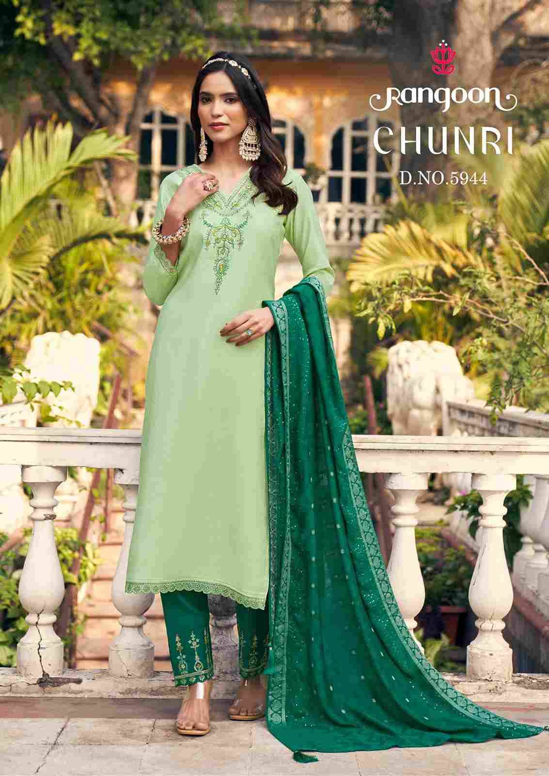 Chunri By Rangoon 5941 To 5946 Series Beautiful Stylish Festive Suits Fancy Colorful Casual Wear & Ethnic Wear & Ready To Wear Viscose Embroidered Dresses At Wholesale Price
