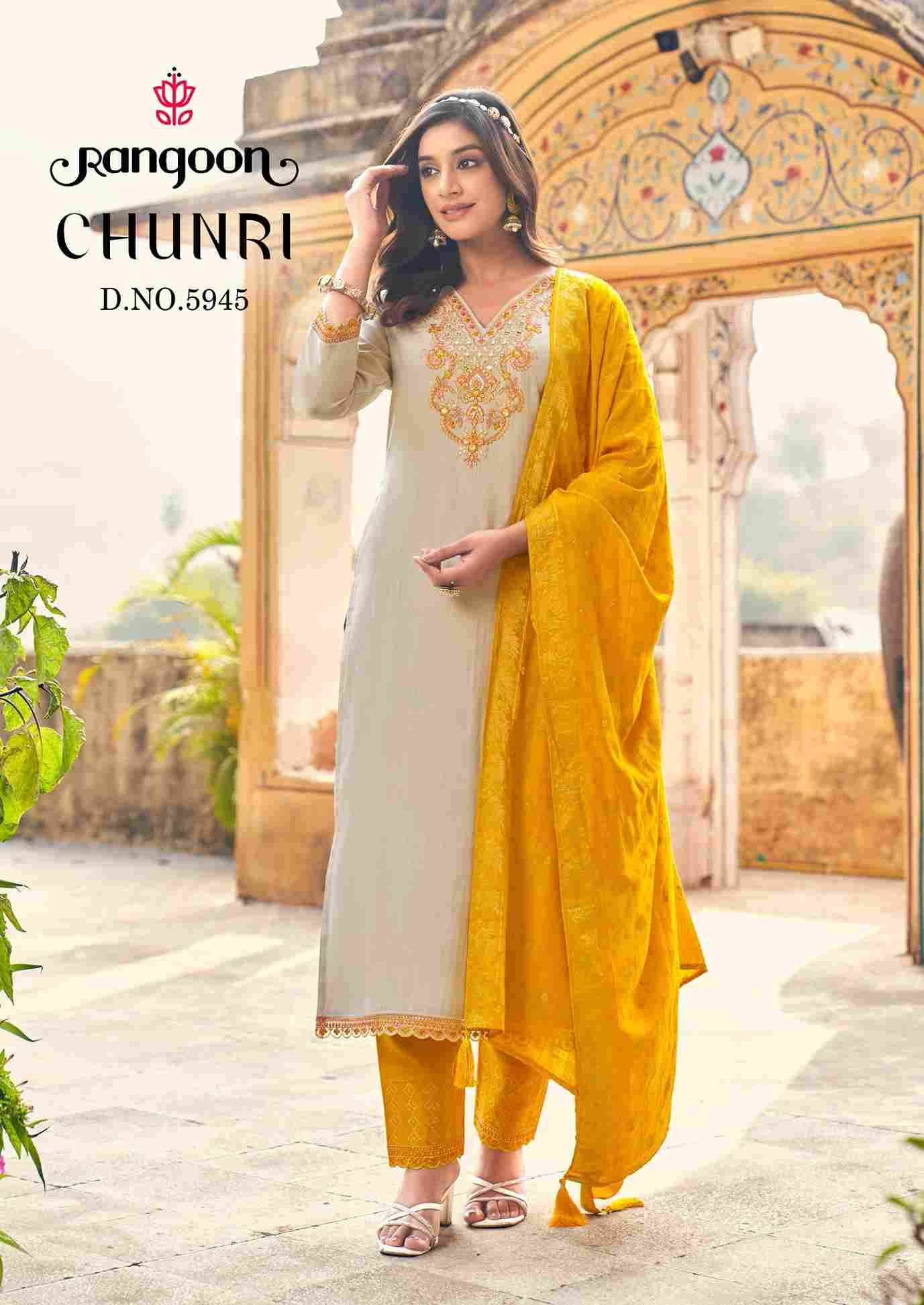 Chunri By Rangoon 5941 To 5946 Series Beautiful Stylish Festive Suits Fancy Colorful Casual Wear & Ethnic Wear & Ready To Wear Viscose Embroidered Dresses At Wholesale Price