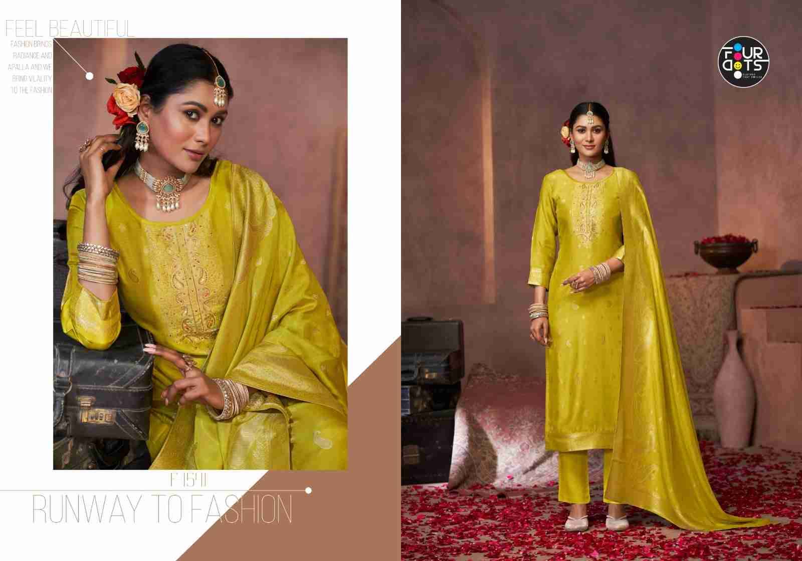Gazala By Four Dots 1541 To 1544 Series Beautiful Stylish Festive Suits Fancy Colorful Casual Wear & Ethnic Wear & Ready To Wear Viscose Muslin Jacquard Dresses At Wholesale Price