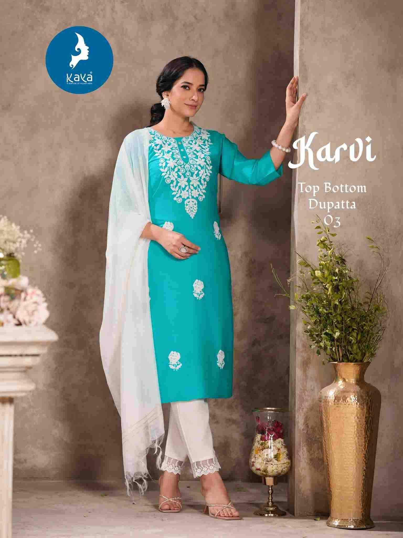Karvi By Kaya 01 To 06 Series Beautiful Stylish Festive Suits Fancy Colorful Casual Wear & Ethnic Wear & Ready To Wear Rayon Slub Dresses At Wholesale Price